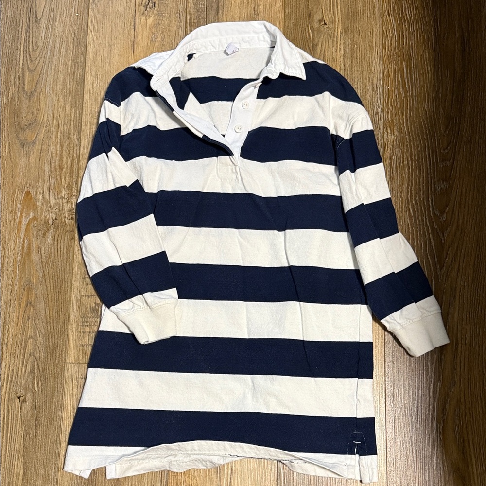 Old Navy Navy and White Striped Polo Dress